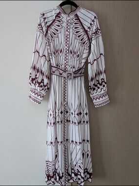 NWT Commense Long-Sleeve Belted Maxi Dress - XS
